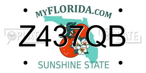 Z437QB Florida License Plate