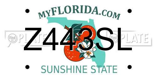 Z443SL Florida License Plate