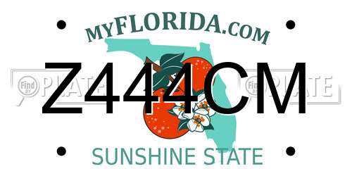 Z444CM Florida License Plate