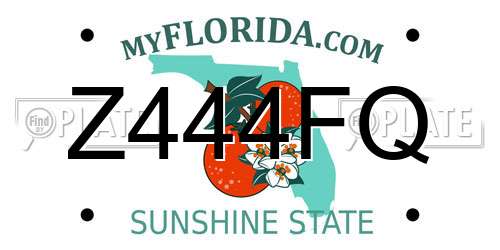 Z444FQ Florida License Plate