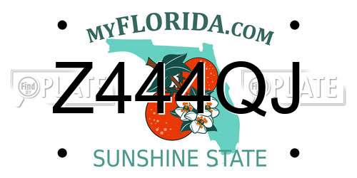 Z444QJ Florida License Plate