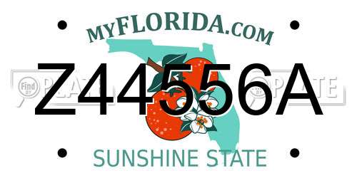Z44556A Florida License Plate