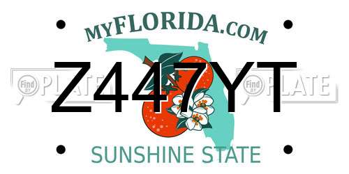 Z447YT Florida License Plate