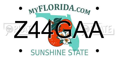 Z44GAA Florida License Plate