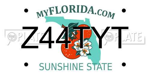 Z44TYT Florida License Plate