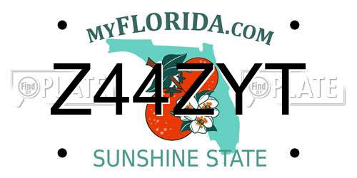 Z44ZYT Florida License Plate