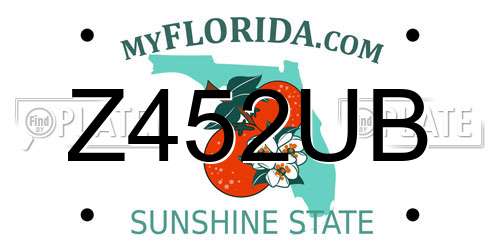 Z452UB Florida License Plate