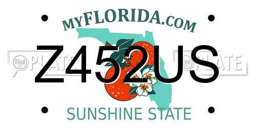 Z452US Florida License Plate