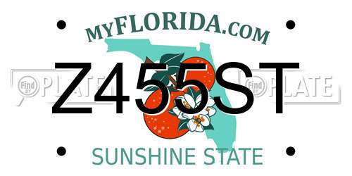 Z455ST Florida License Plate