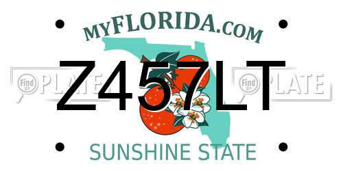 Z457LT Florida License Plate