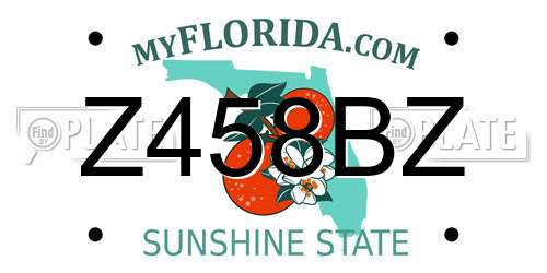 Z458BZ Florida License Plate