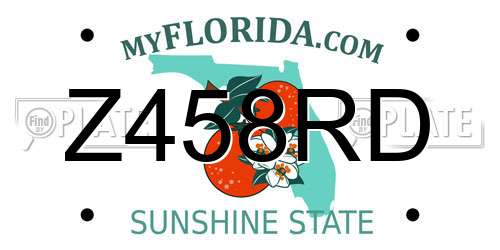 Z458RD Florida License Plate