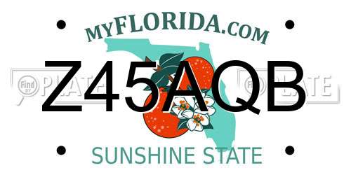 Z45AQB Florida License Plate