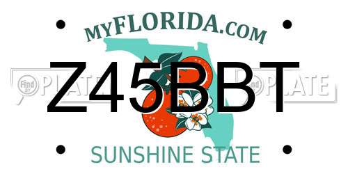 Z45BBT Florida License Plate