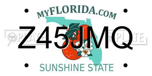Z45JMQ Florida License Plate