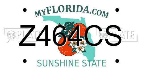 Z464CS Florida License Plate