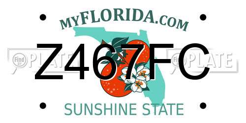 Z467FC Florida License Plate
