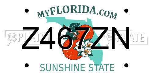 Z467ZN Florida License Plate