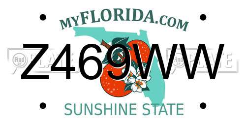 Z469WW Florida License Plate