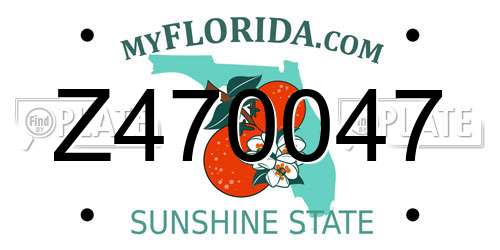 Z470047 Florida License Plate