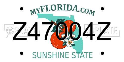Z47004Z Florida License Plate
