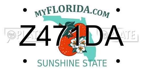 Z471DA Florida License Plate