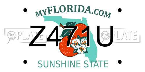 Z471U Florida License Plate