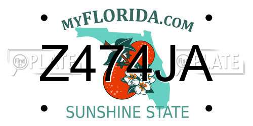 Z474JA Florida License Plate