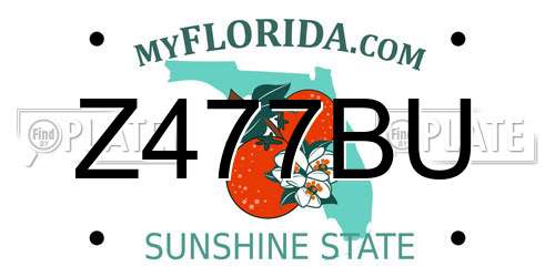 Z477BU Florida License Plate