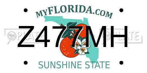 Z477MH Florida License Plate