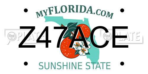 Z47ACE Florida License Plate