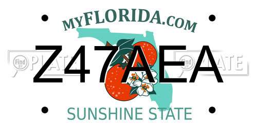 Z47AEA Florida License Plate