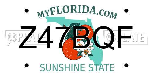 Z47BQF Florida License Plate