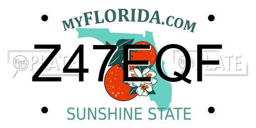 Z47EQF Florida License Plate