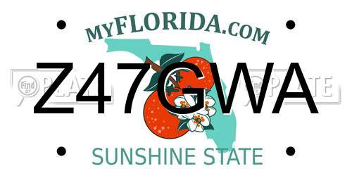 Z47GWA Florida License Plate