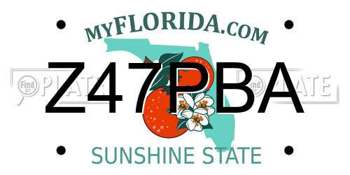 Z47PBA Florida License Plate