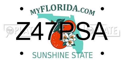 Z47PSA Florida License Plate