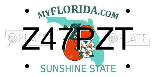 Z47PZT Florida License Plate