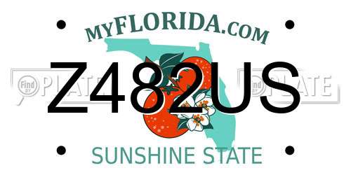 Z482US Florida License Plate