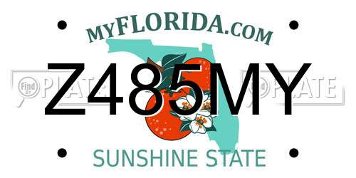 Z485MY Florida License Plate