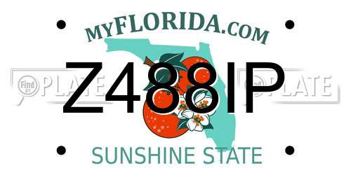 Z488IP Florida License Plate
