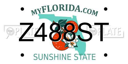 Z488ST Florida License Plate