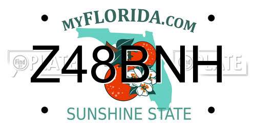 Z48BNH Florida License Plate