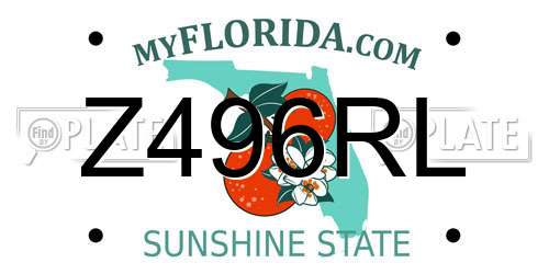 Z496RL Florida License Plate