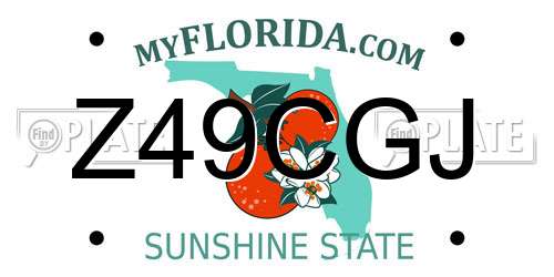 Z49CGJ Florida License Plate