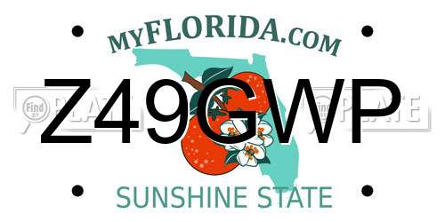 Z49GWP Florida License Plate