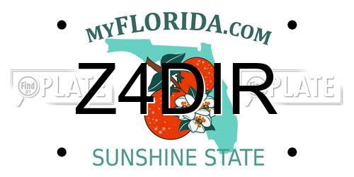 Z4DIR Florida License Plate
