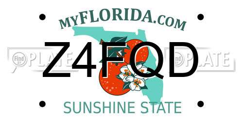 Z4FQD Florida License Plate