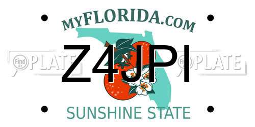 Z4JPI Florida License Plate