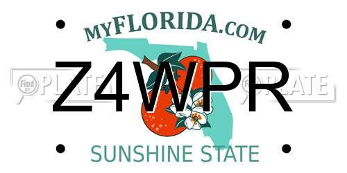 Z4WPR Florida License Plate